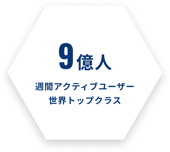 9億人 週間アクティブユーザー世界トップクラス